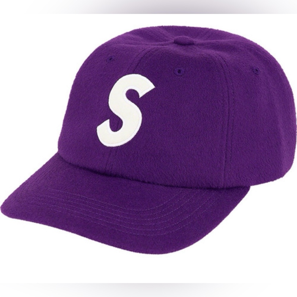 Supreme Boiled Wool 'S' Logo Purple Cap Hat